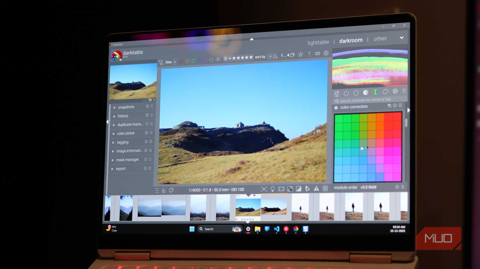 Darktable running on Windows 11.