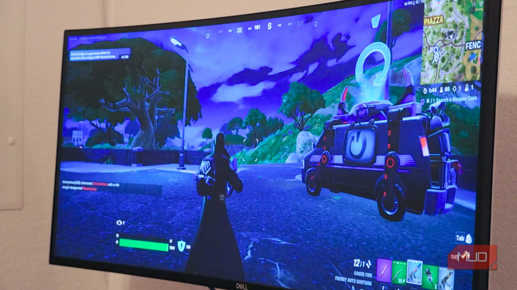 Gaming on a Dell ultrawide monitor. 