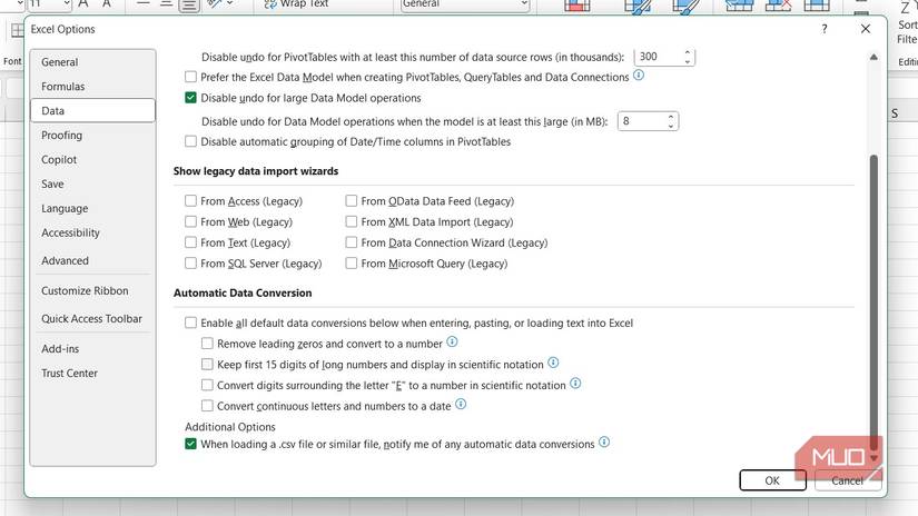 Deshabilitar las conversiones automáticas de datos en Excel