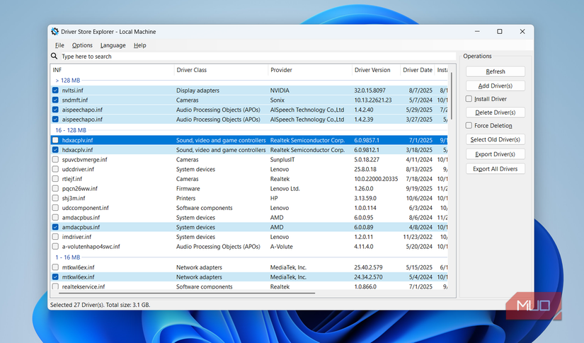 Driver Storage Explorer tool on Windows