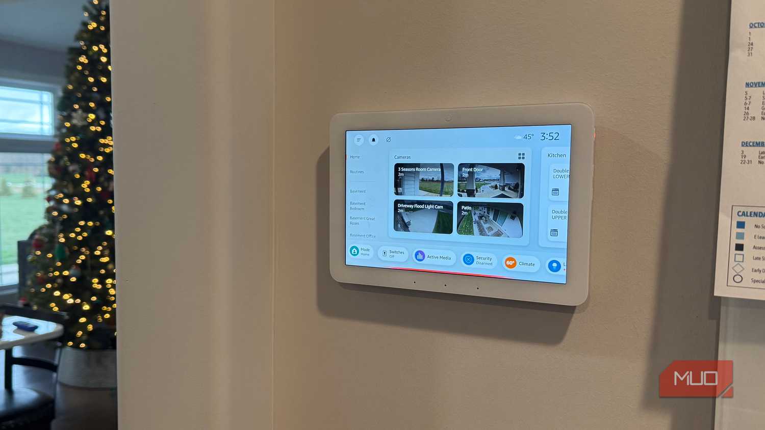 echo hub showing ring security cameras