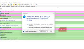 Enable rules in Simplewall.