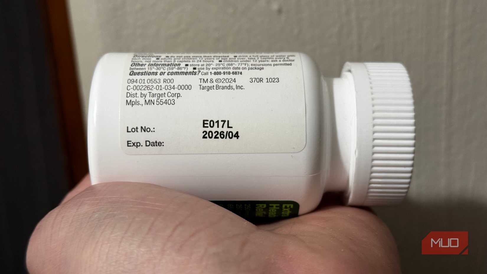 Fecha de caducidad en un frasco de medicamento