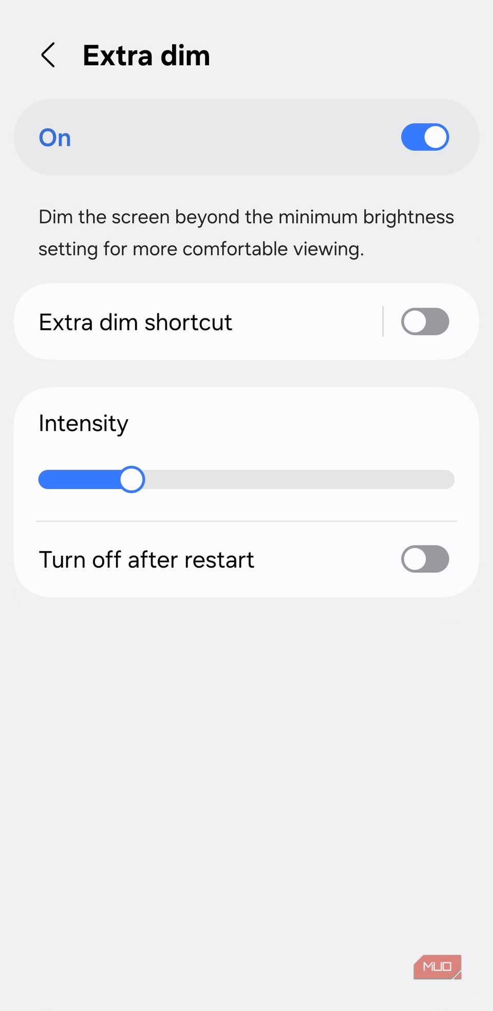Extra dim setting on Android phone