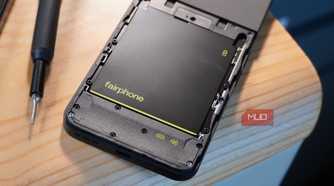 The battery on the Fairphone 6.
