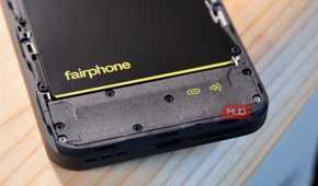 The speaker and USB-C port cover on the Fairphone 6.