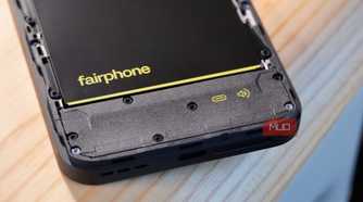 The speaker and USB-C port cover on the Fairphone 6.