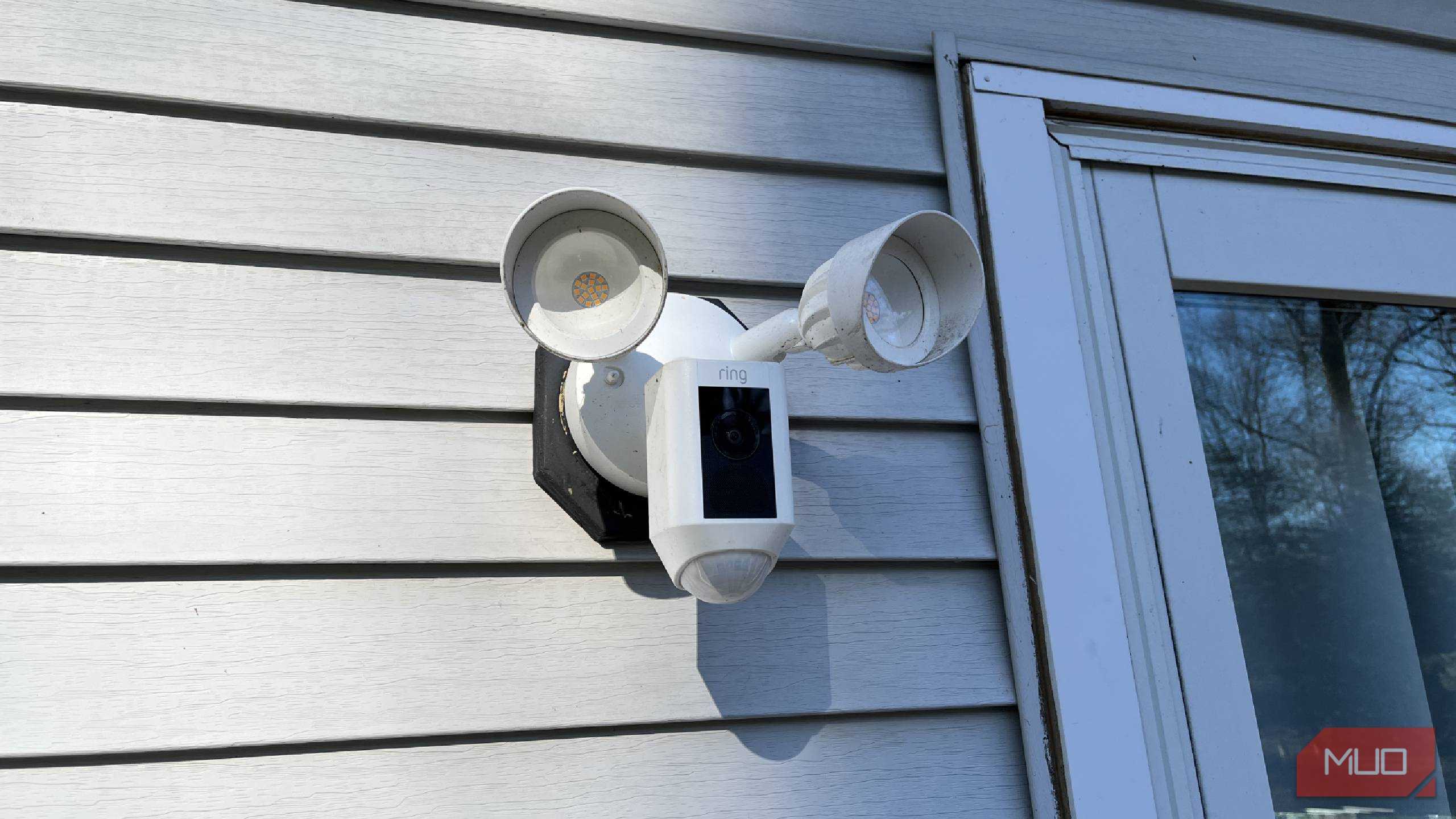 A Ring Flood Light camera outdoors