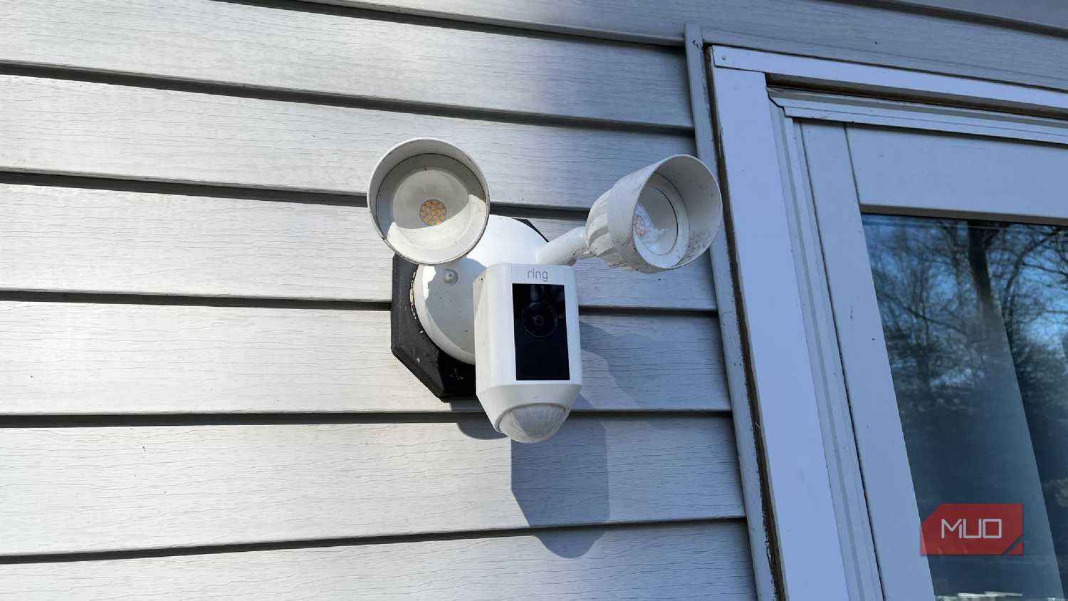 A Ring Flood Light camera outdoors