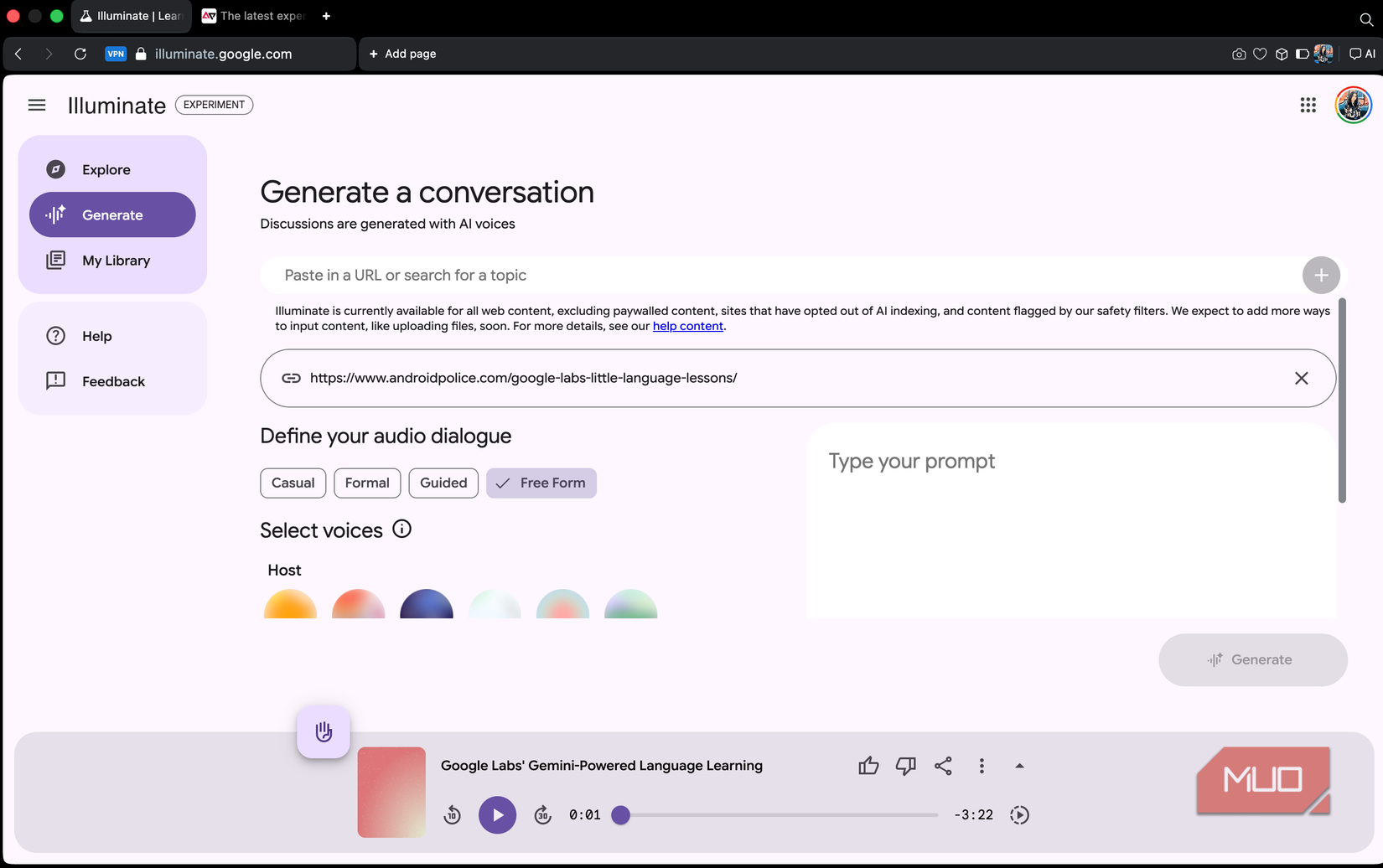 free form option in little labs