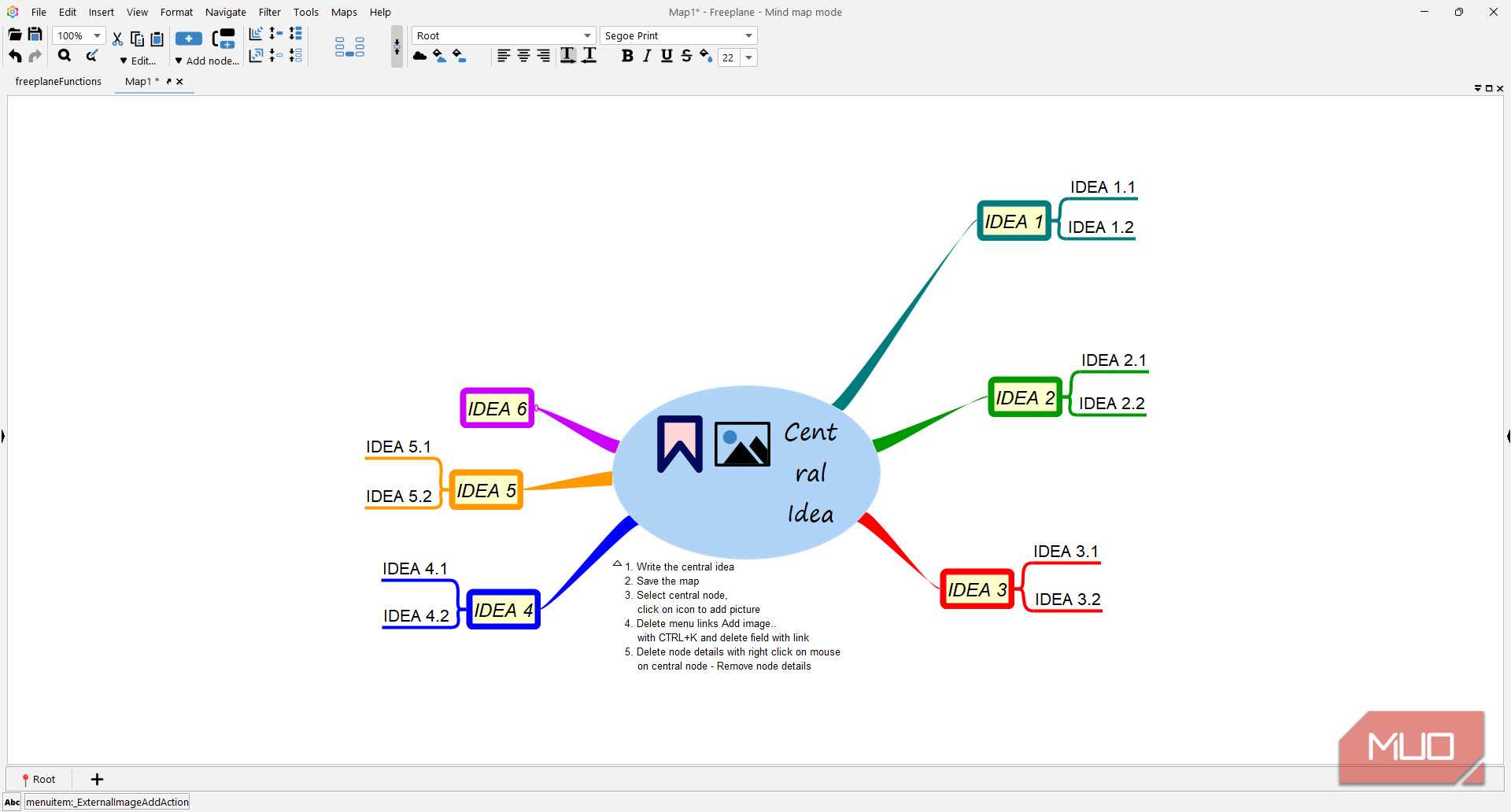 Freeplane with mind map