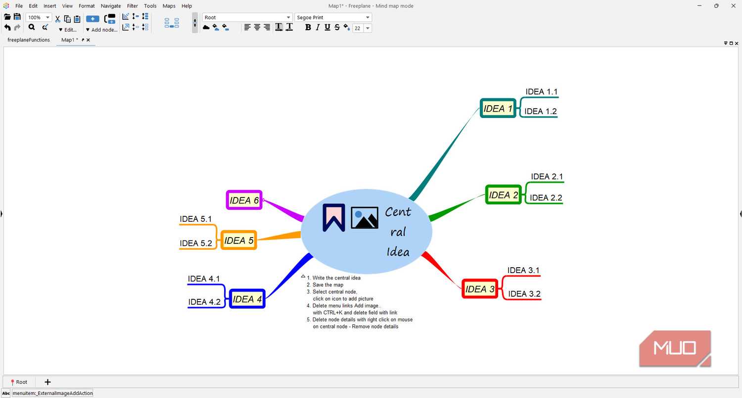 Freeplane with mind map