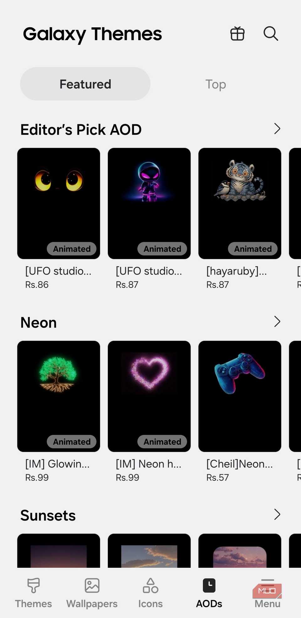 Galaxy Themes app on Samsung phone