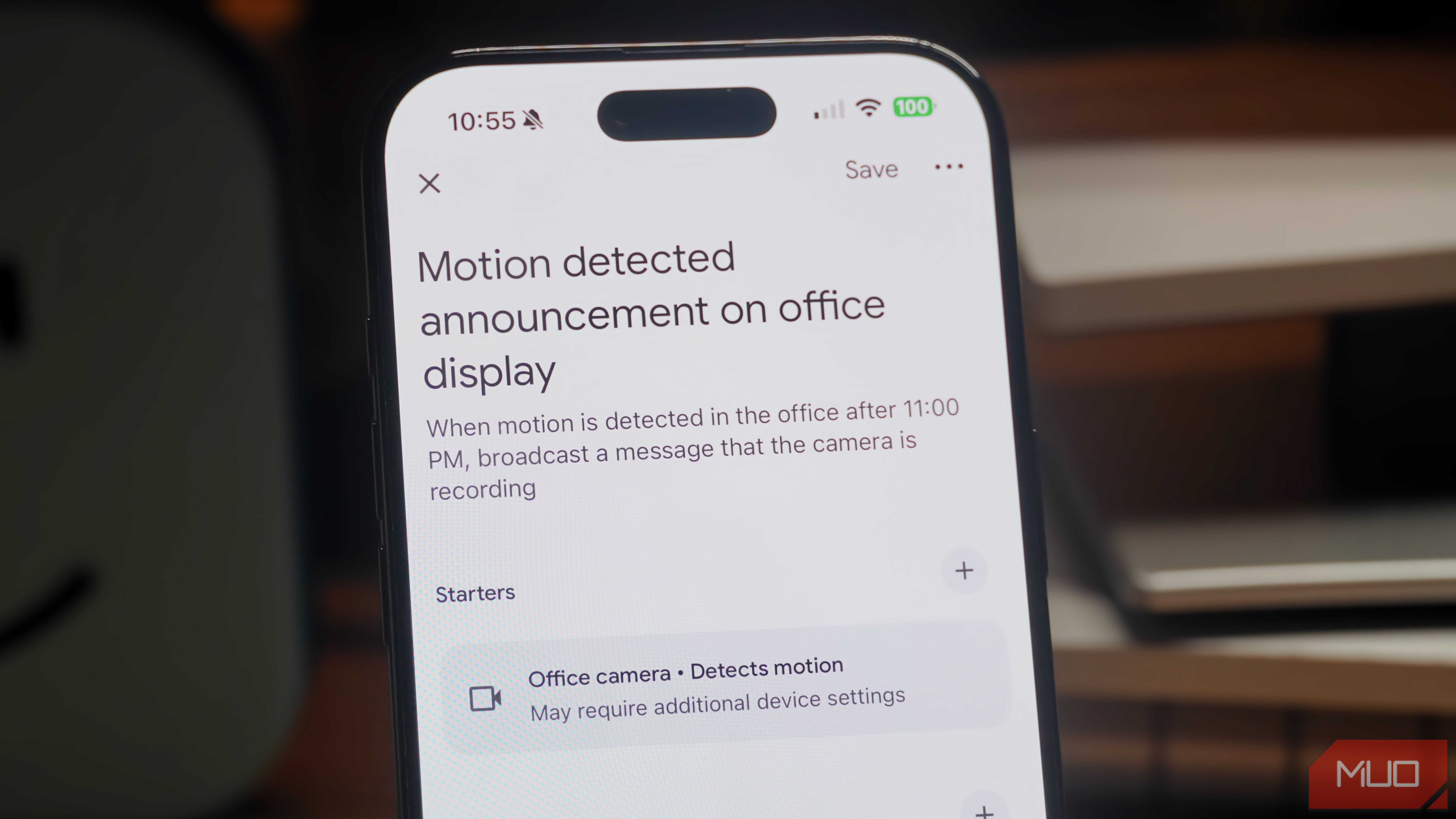An automation broadcasting an announcement created with Gemini.
