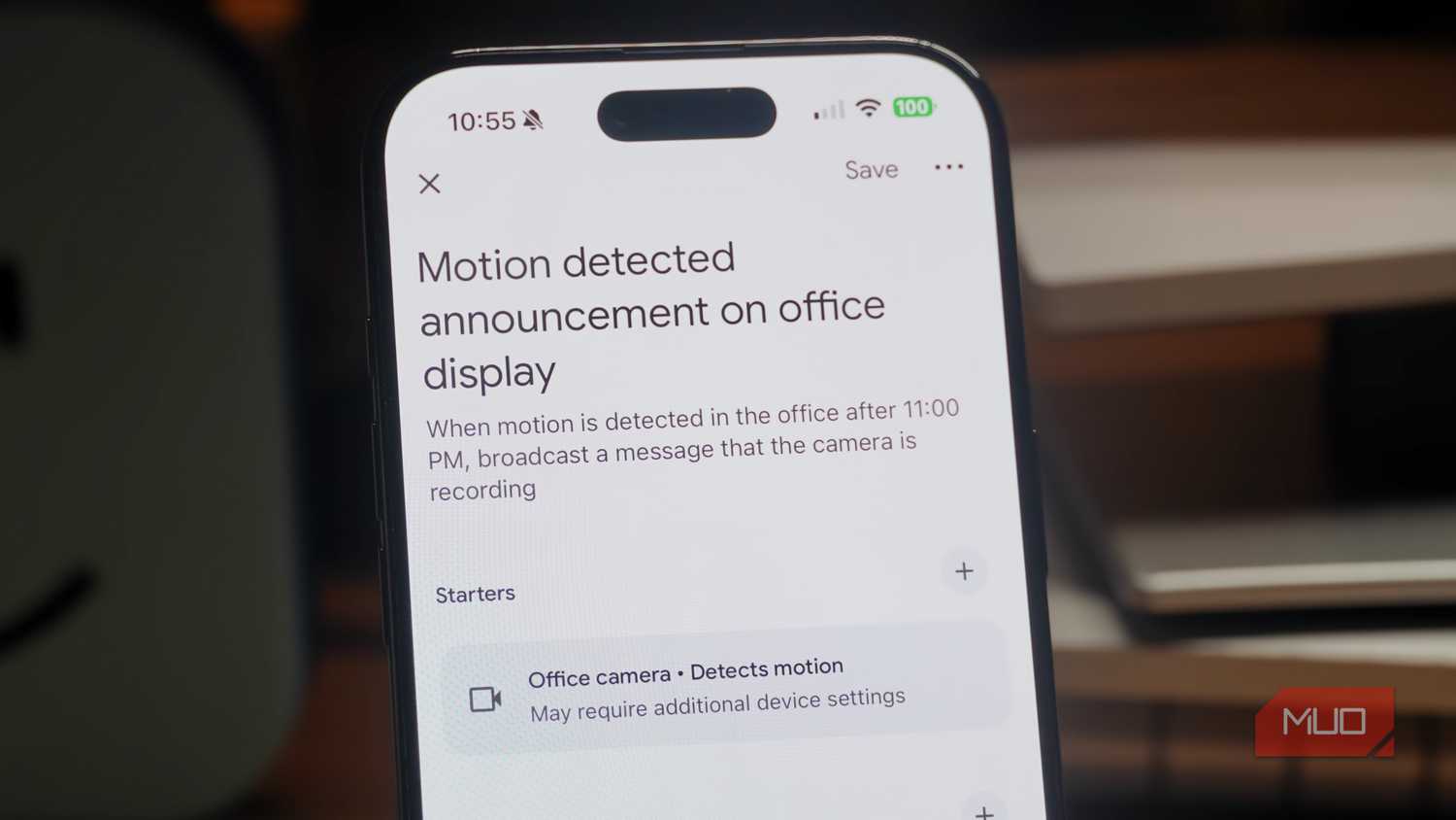 An automation broadcasting an announcement created with Gemini.