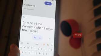 Writing a Gemini automation request in the Google Home app.