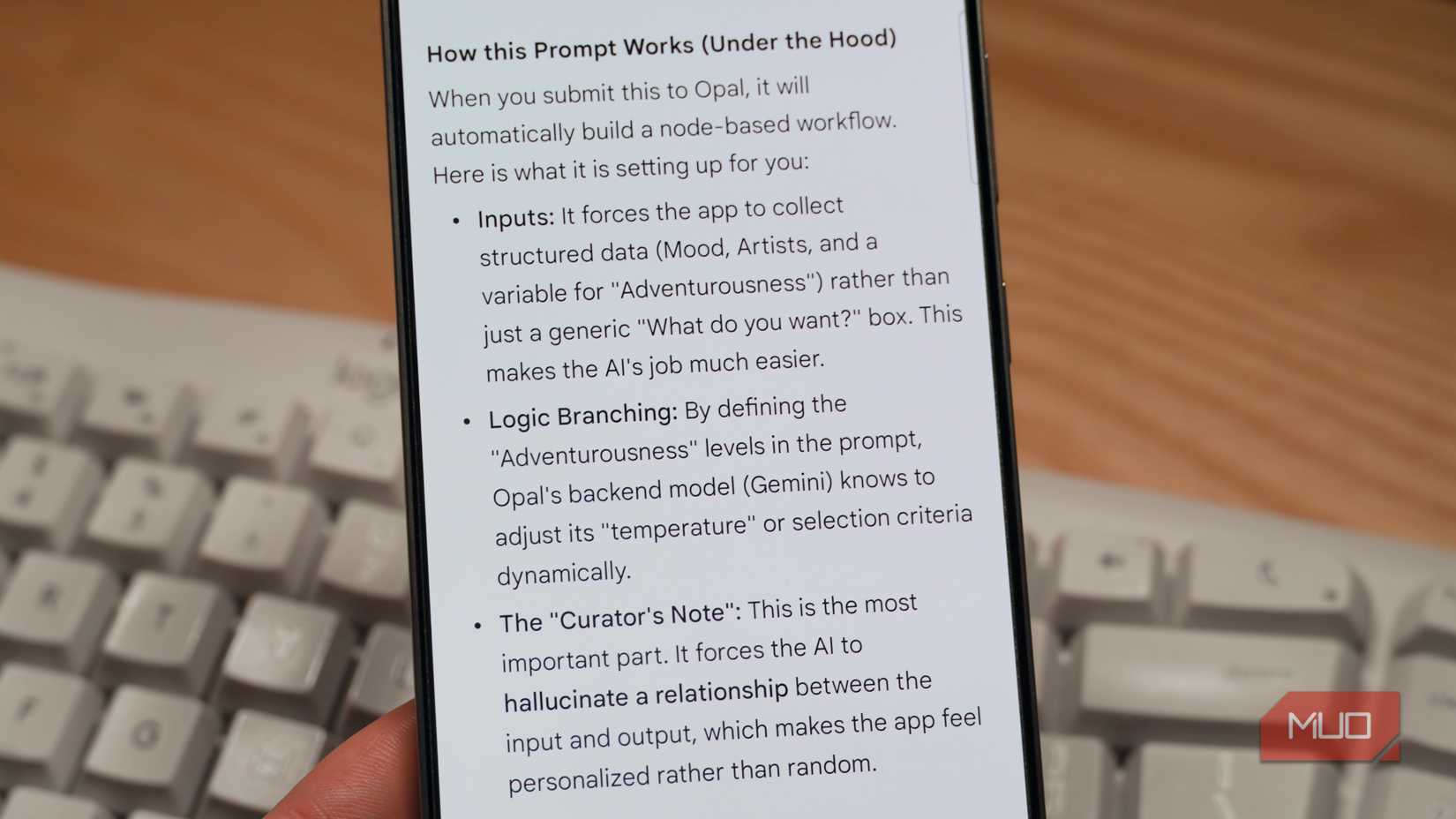Meta prompting explaining the logic behind a prompt.
