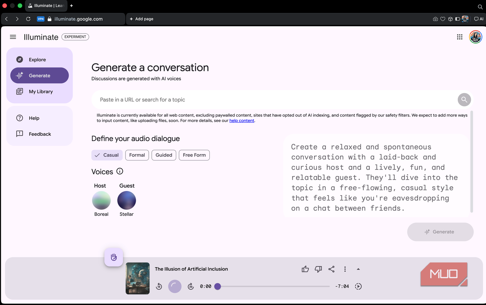 generate a converstion option in illuminate