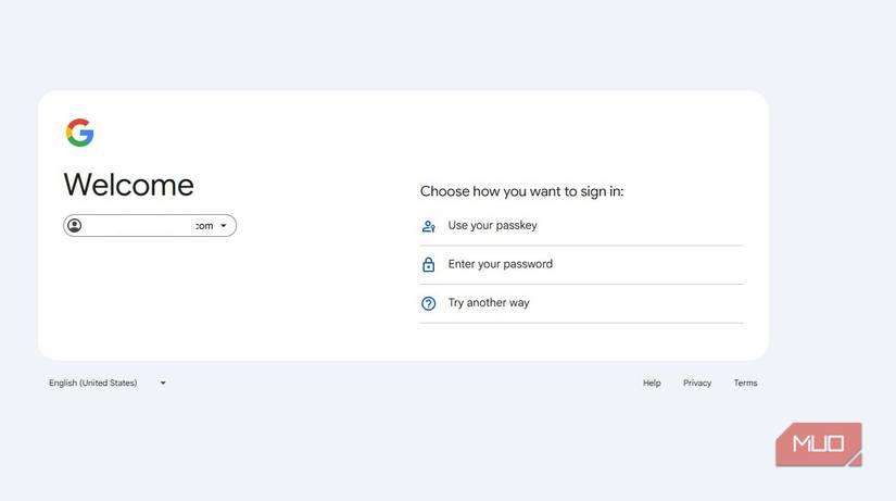 Gmail signin with Passkey