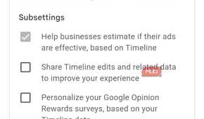 Google Maps timeline menu on phone