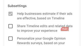 Google Maps timeline menu on phone