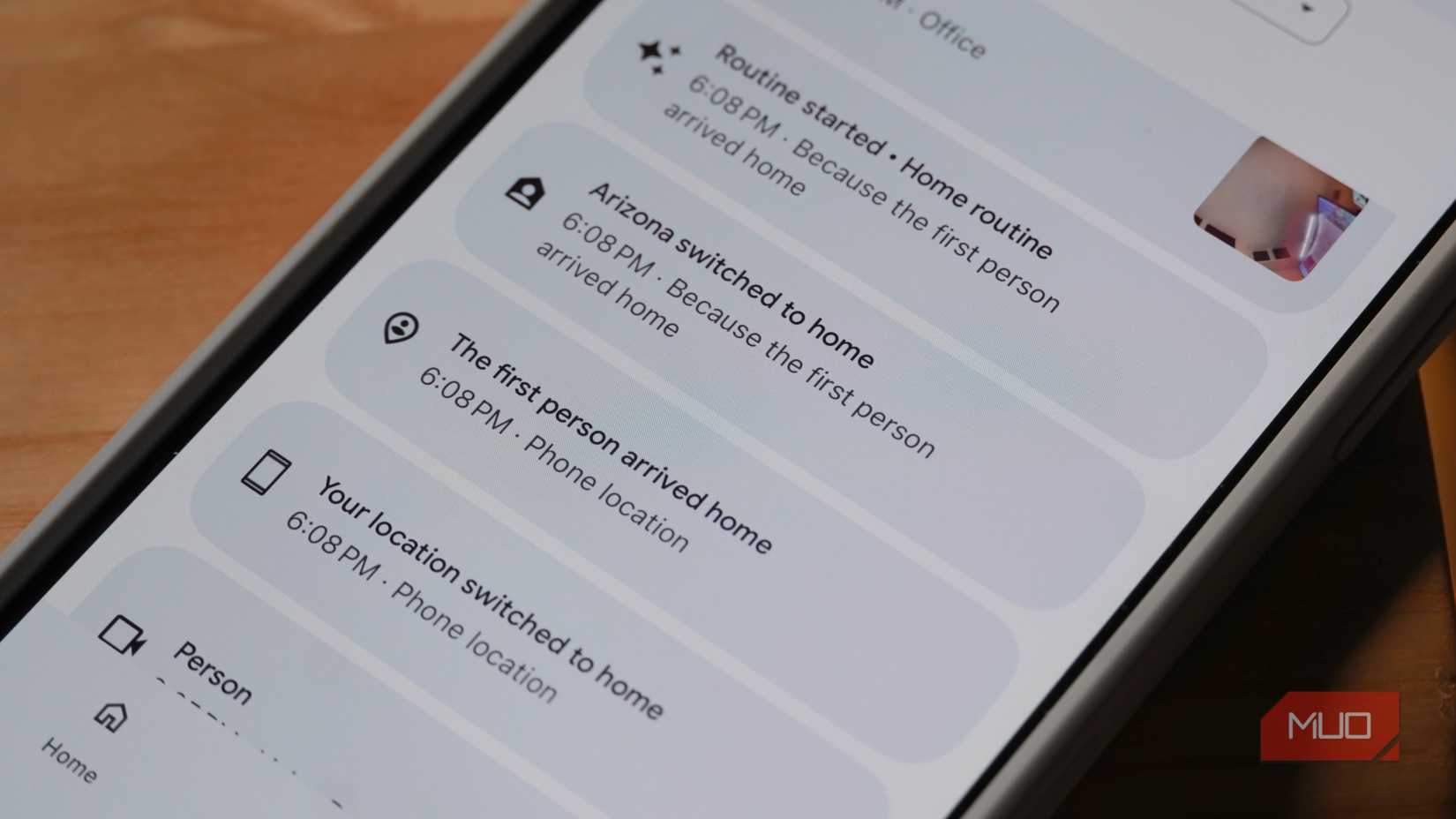 Activity summaries in the Google Home app.