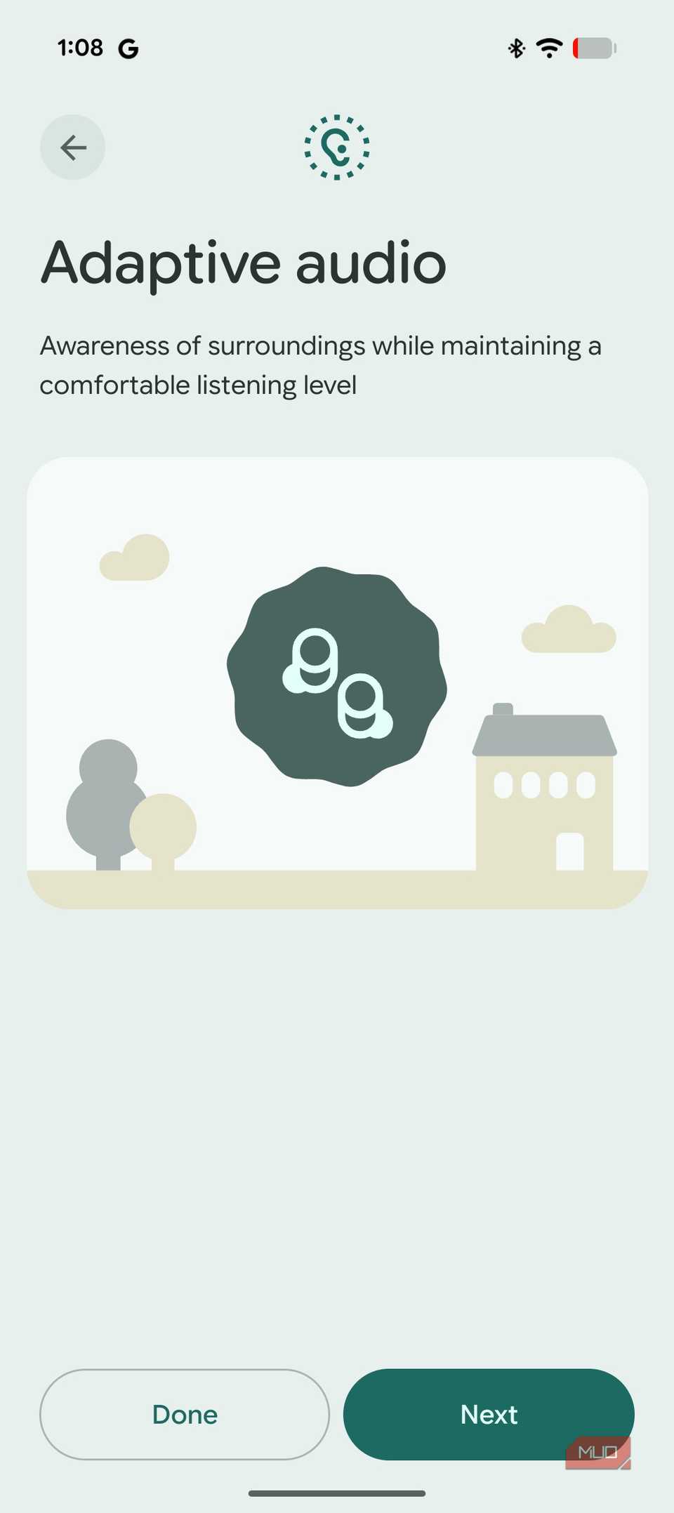 Adaptive audio in the Google Pixel Buds Pro 2 app.