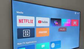 Google TV app showing media apps