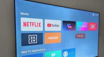 Google TV app showing media apps