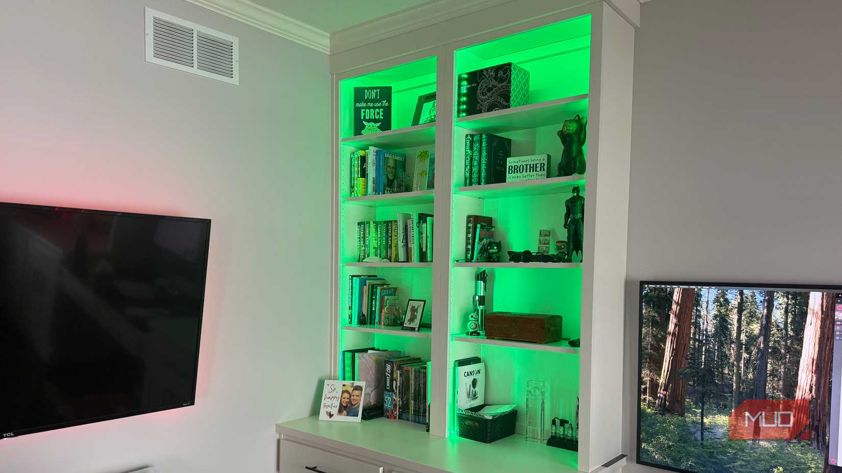 govee tira luces estante de oficina verde