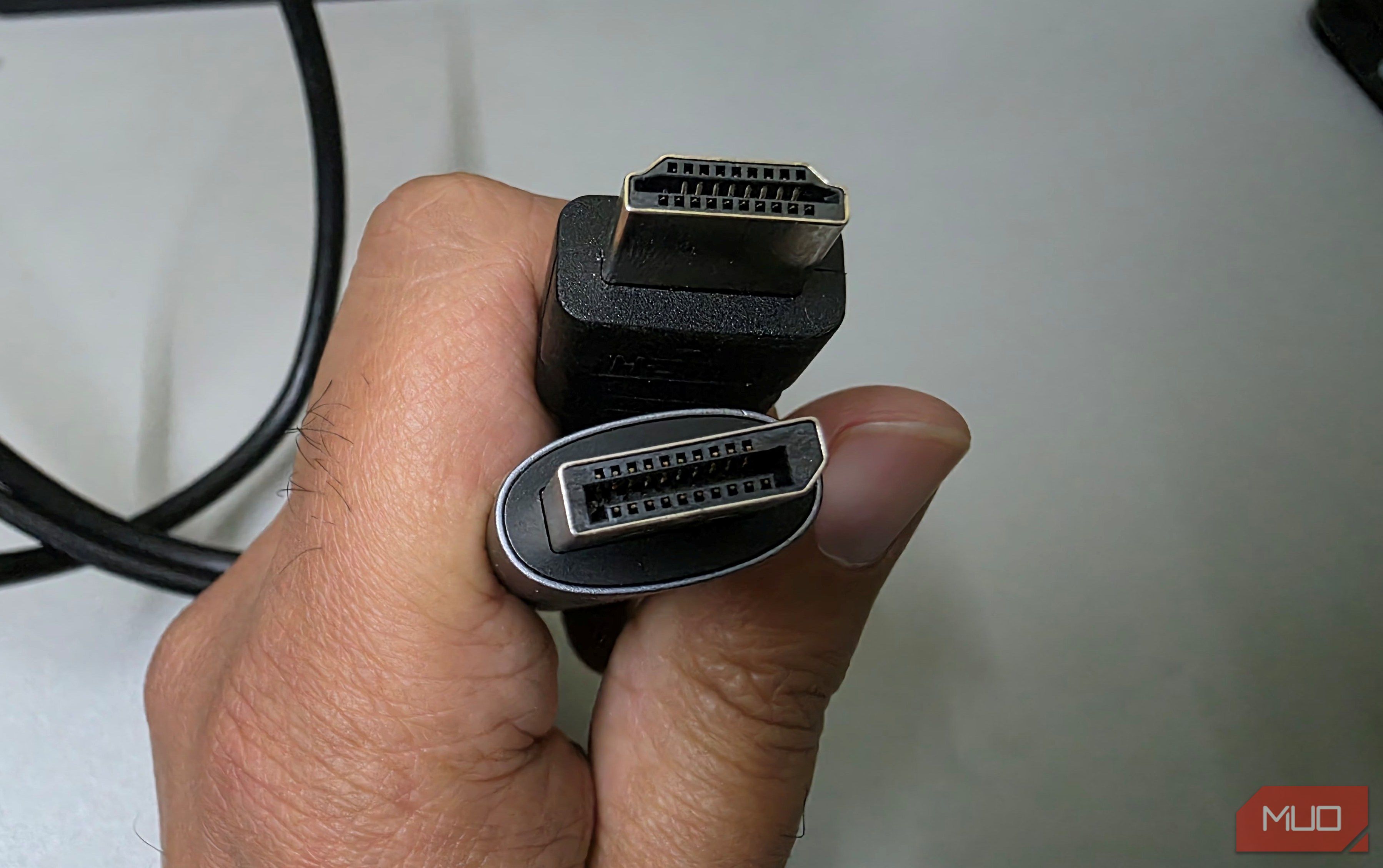 HDMI and DisplayPort cable connectors side by side