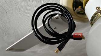 HDMI Cable Rolled and Hung on Ceiling Fan
