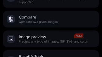 Image Toolbox app interface showing utility tools like color picker, OCR text recognition, and image comparison.
