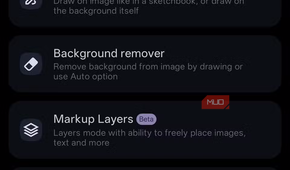 Image Toolbox creative menu listing options for filters, background removal, and collage making.