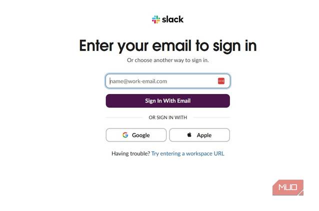 Loging in with SSO on Slack