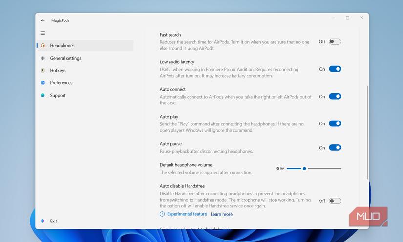 MagiPods AirPods sound settings