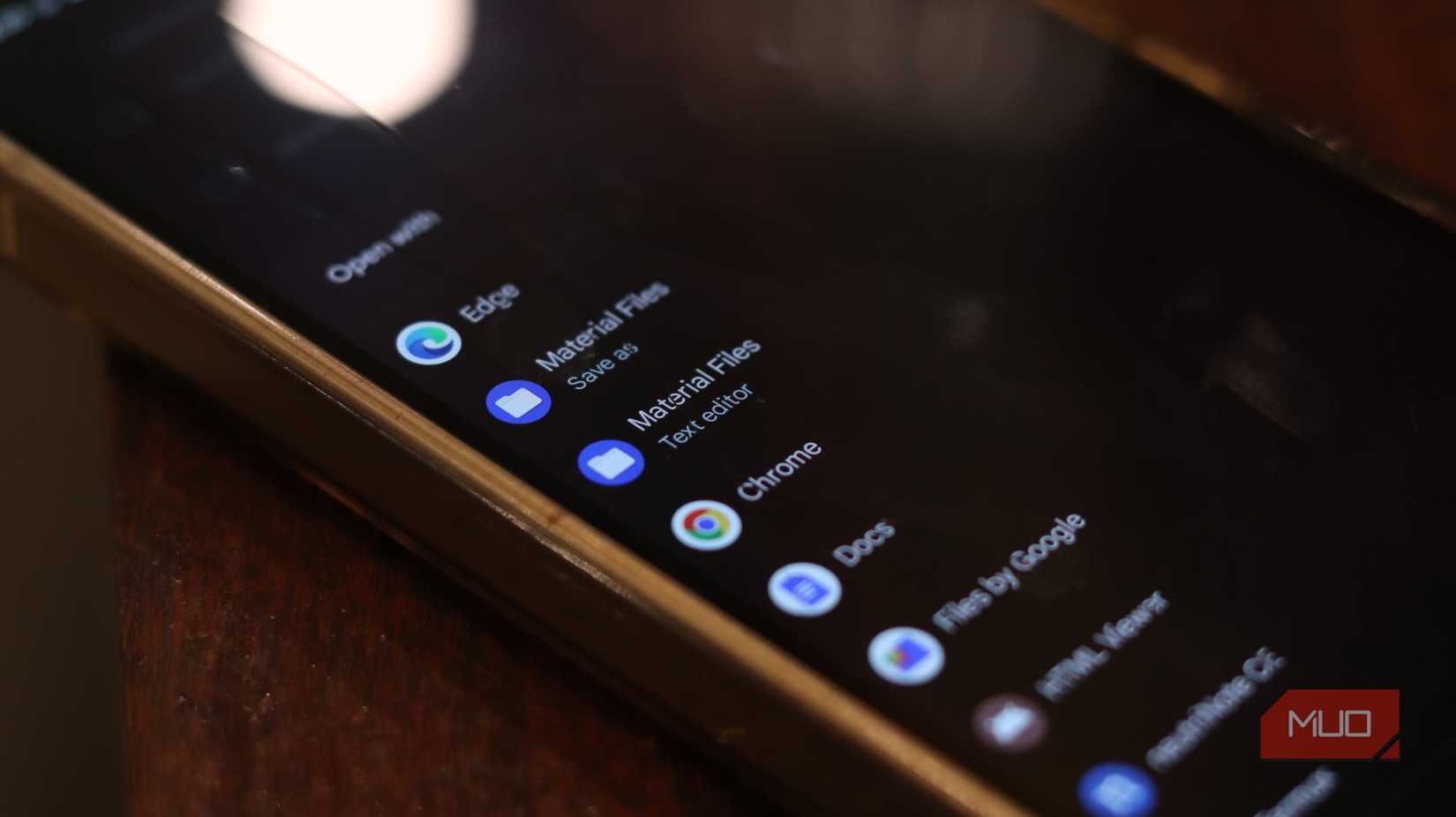 Material Files text editor.