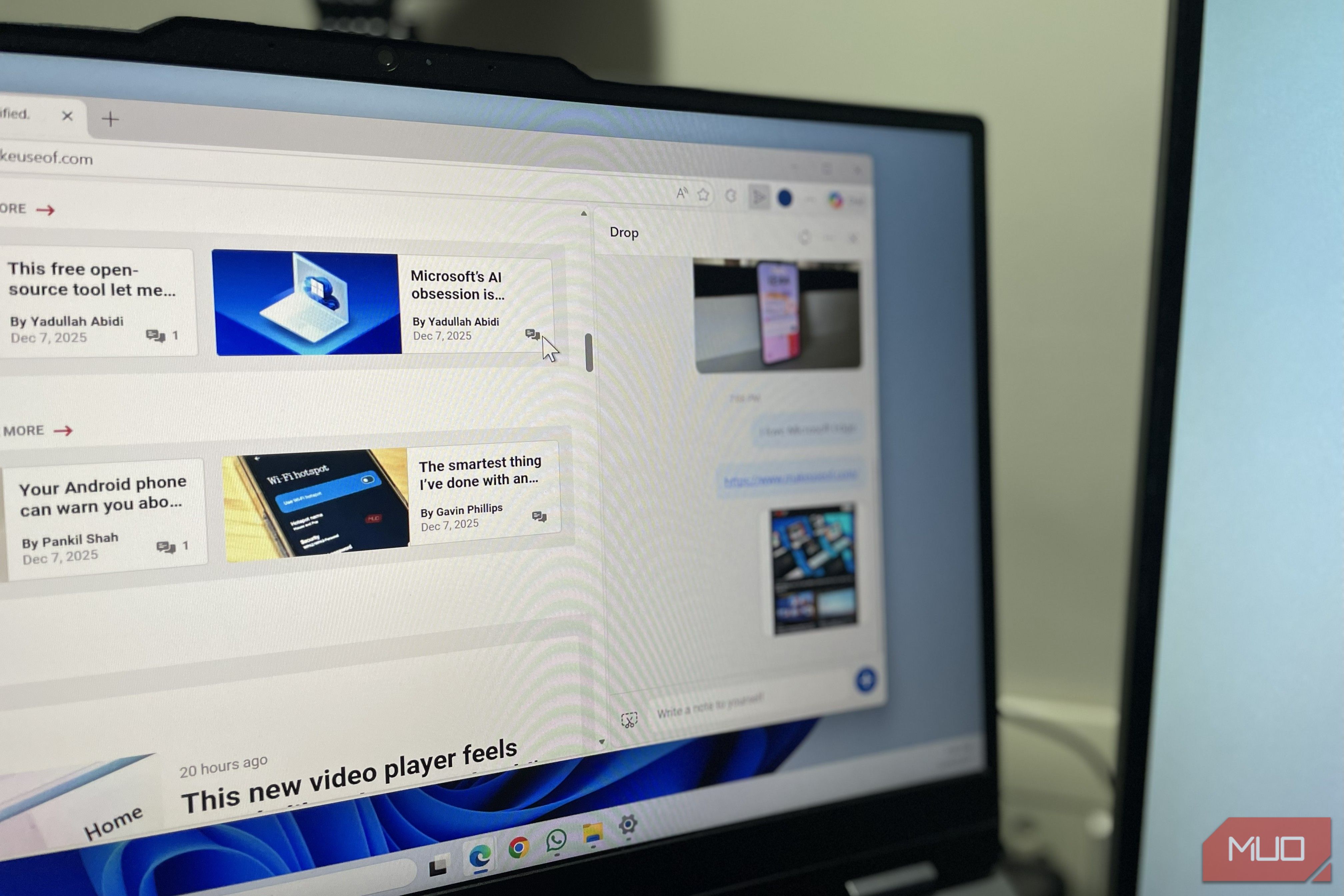 Microsoft Edge browser opened on a Windows laptop