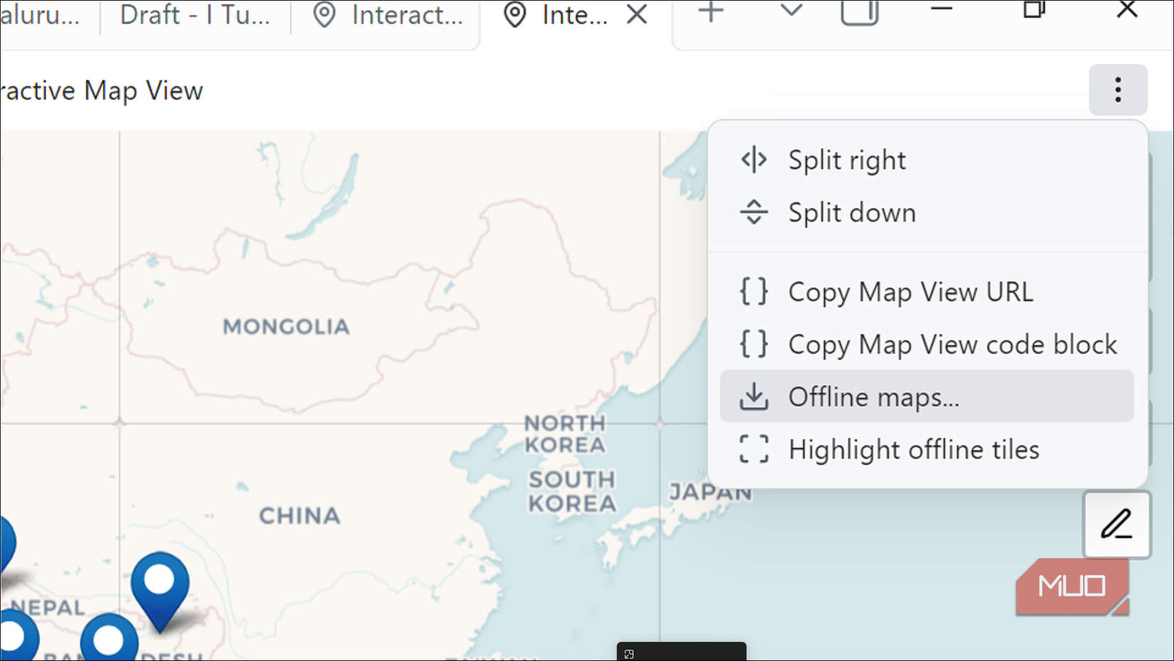 More option for the Map View plugin on Obsidian