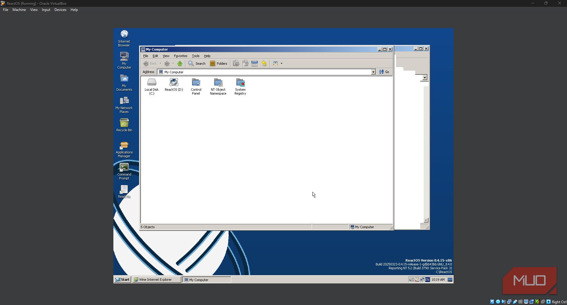 My Computer in ReactOS.