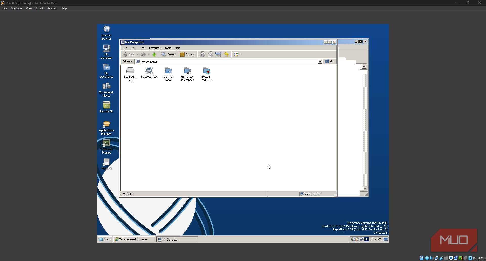 My Computer in ReactOS.