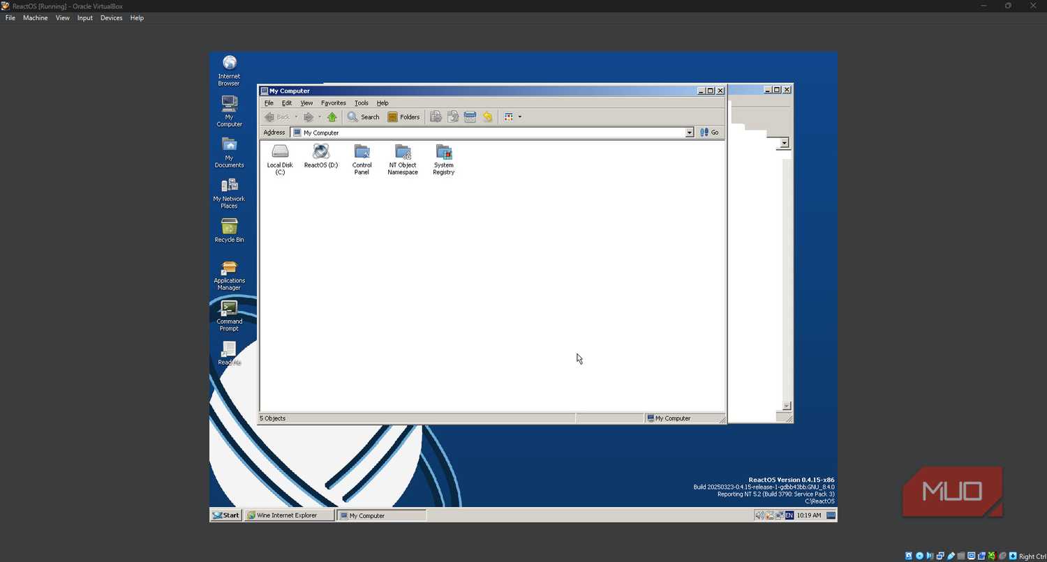 My Computer in ReactOS.