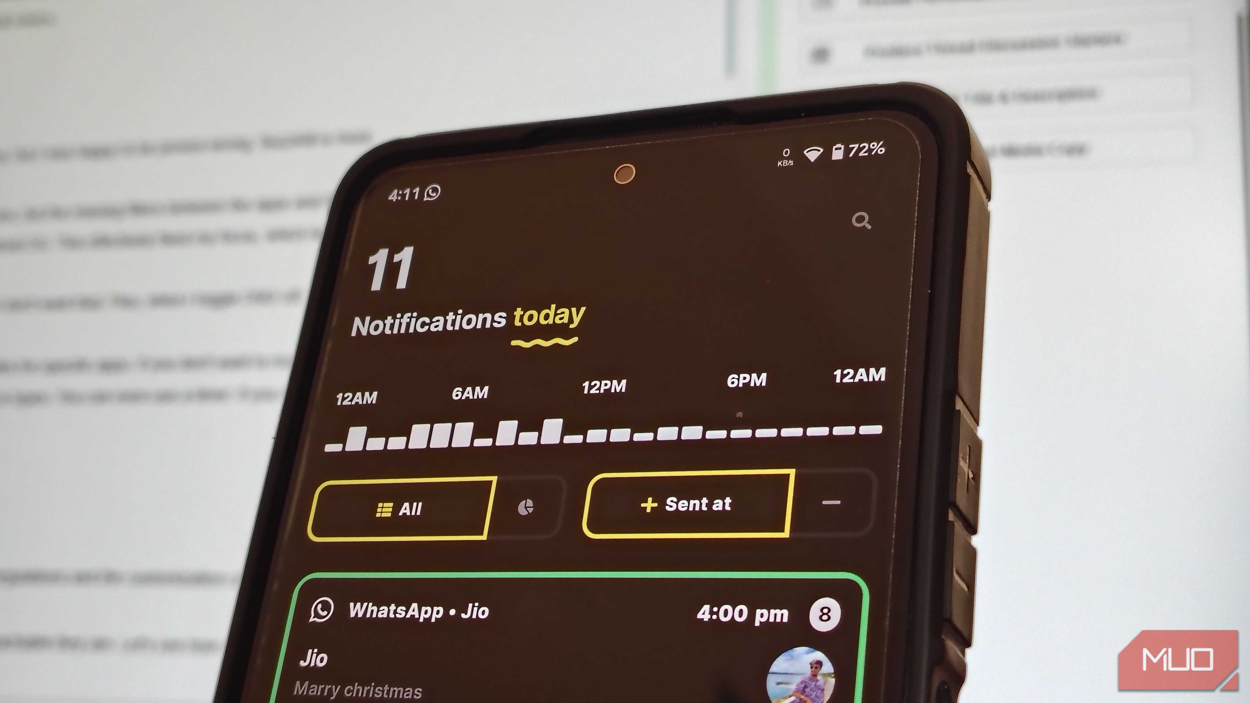 Notification history with count in BuzzKill app.