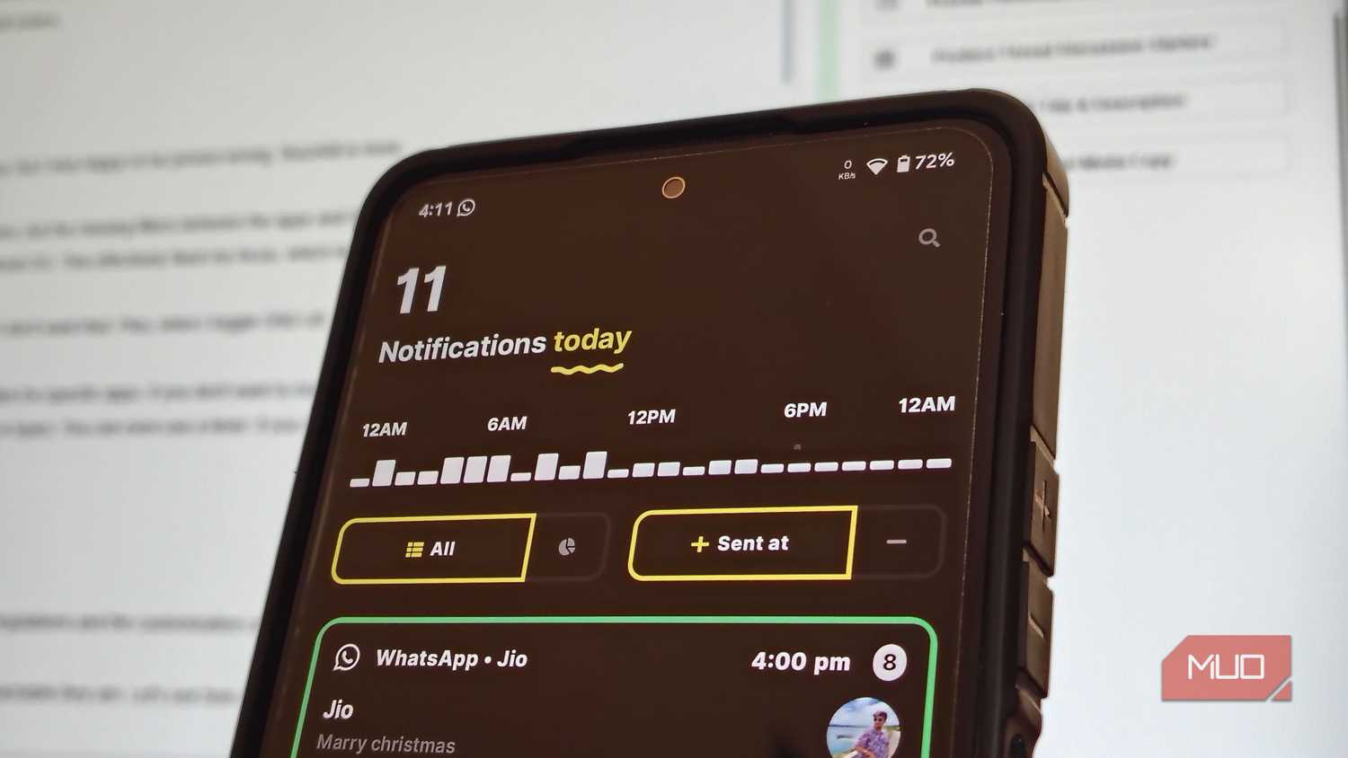 Notification history with count in BuzzKill app.