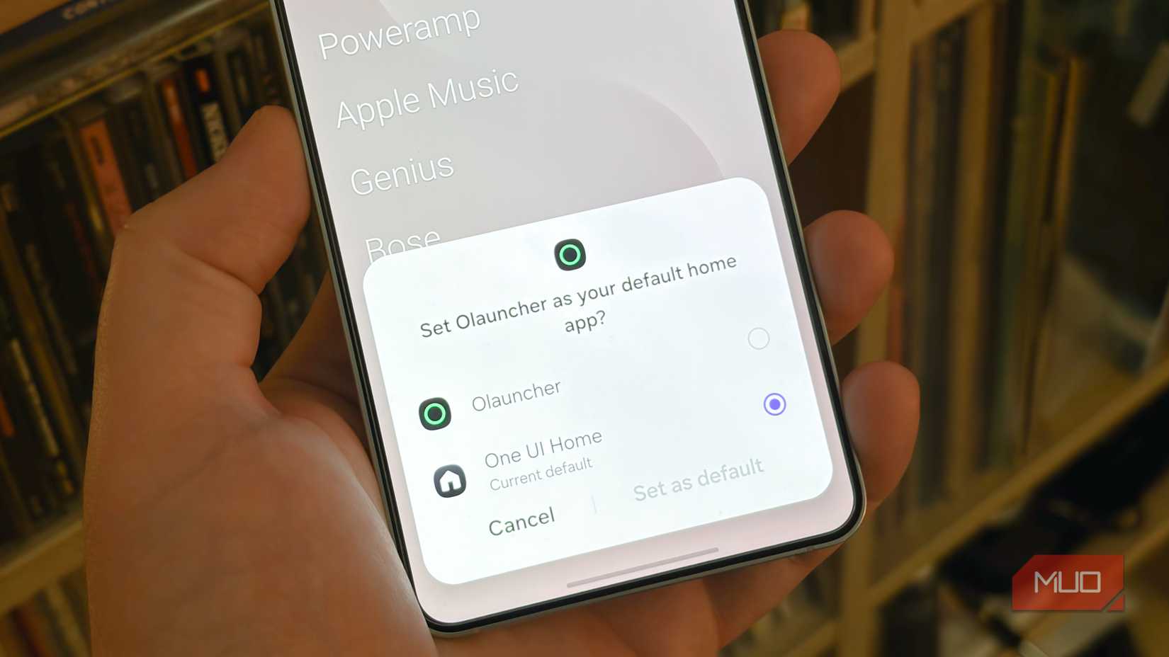 Setting Olauncher as the default launcher app.