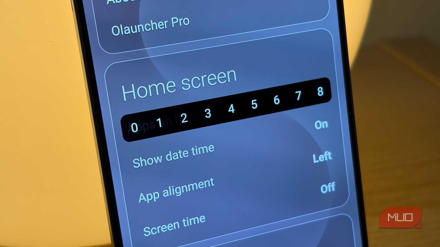 Changing the number of apps on my Olauncher Home Screen.