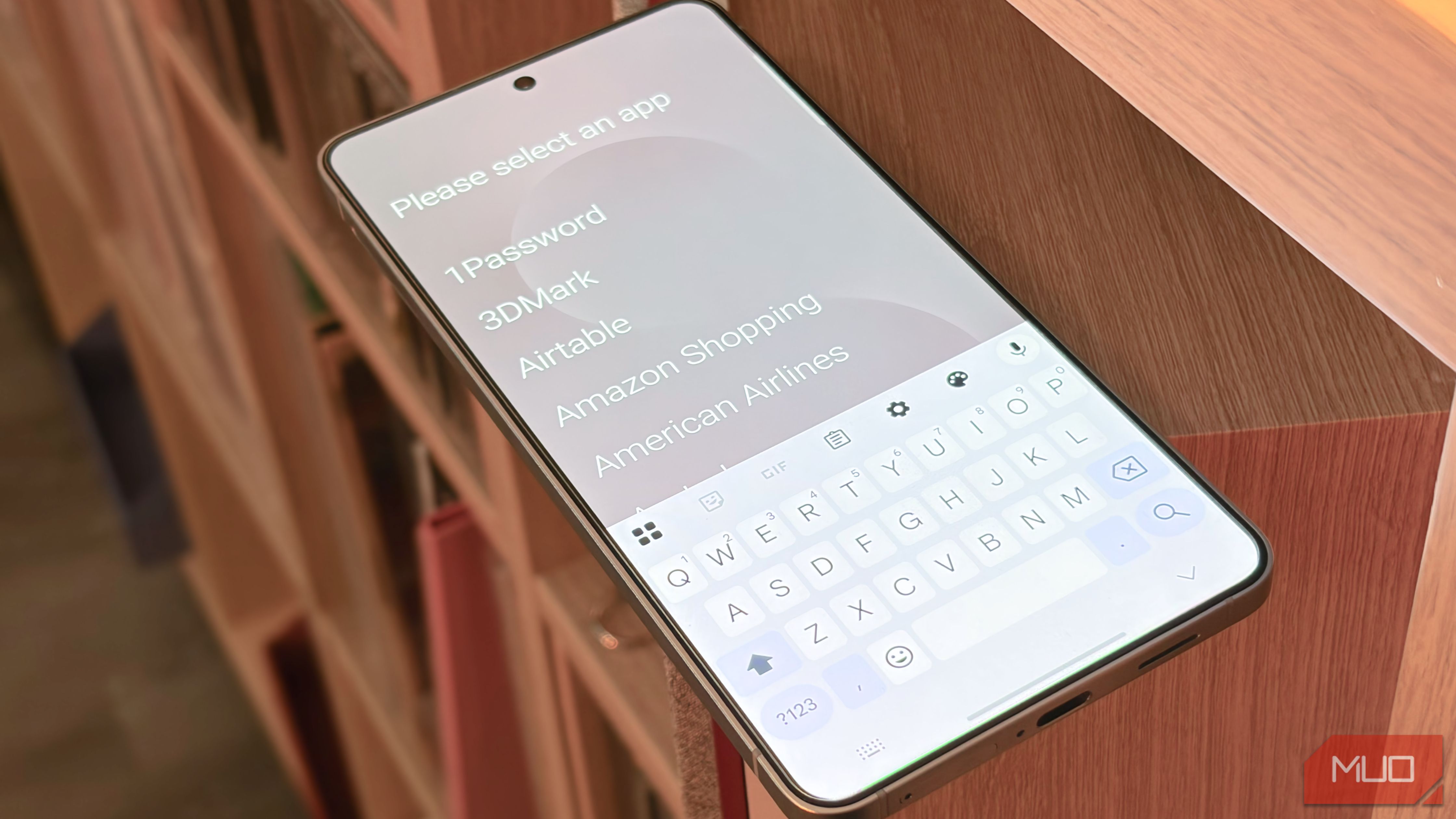 Selecting an app to add to the Olauncher Home Screen.
