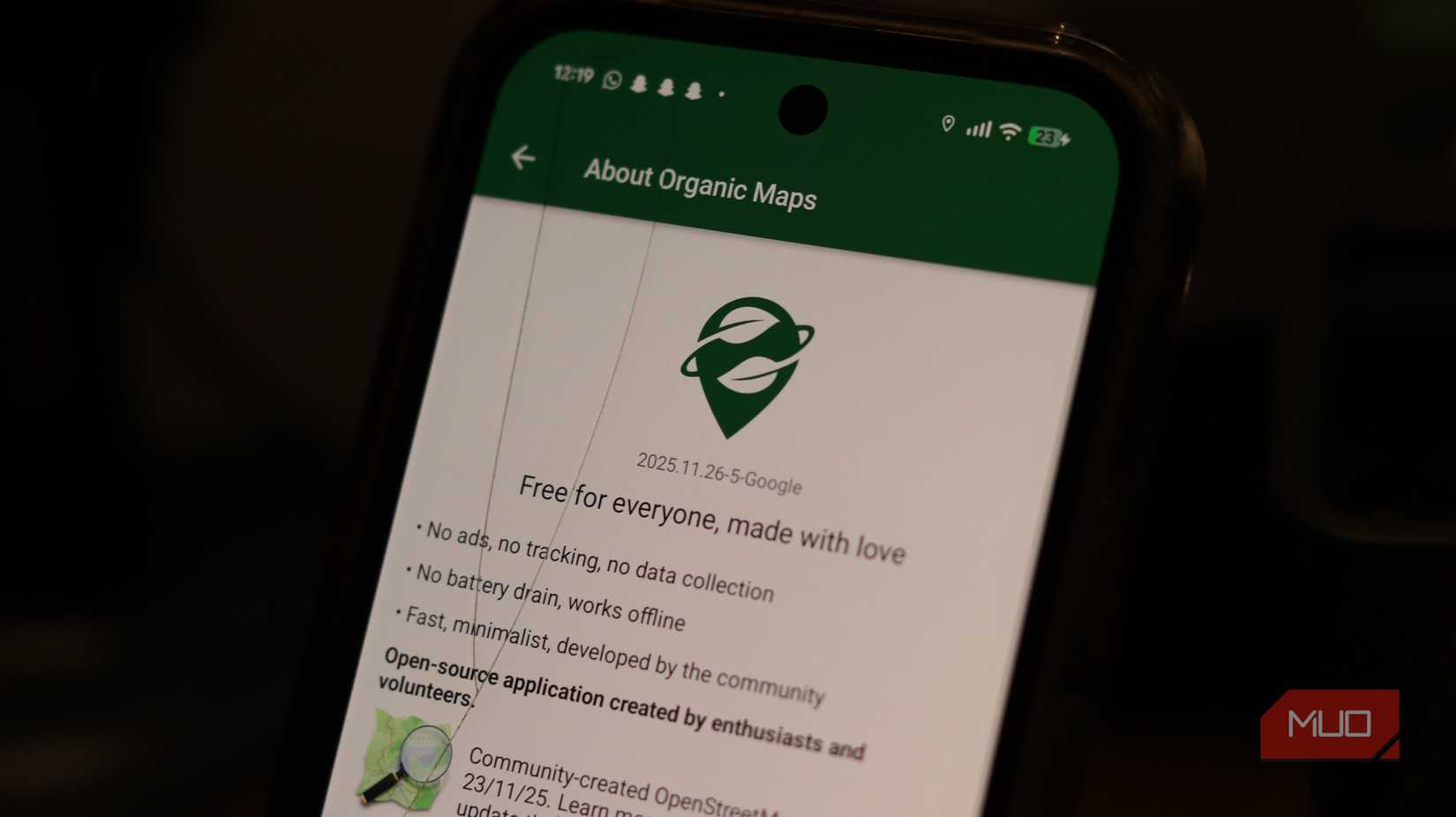 Organic Maps about page.