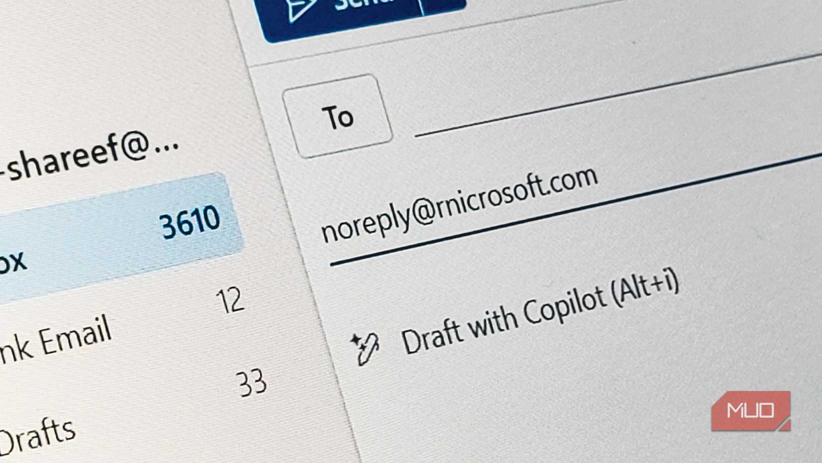 নকল Microsoft URL সহ আউটলুক বিষয় ক্ষেত্র
