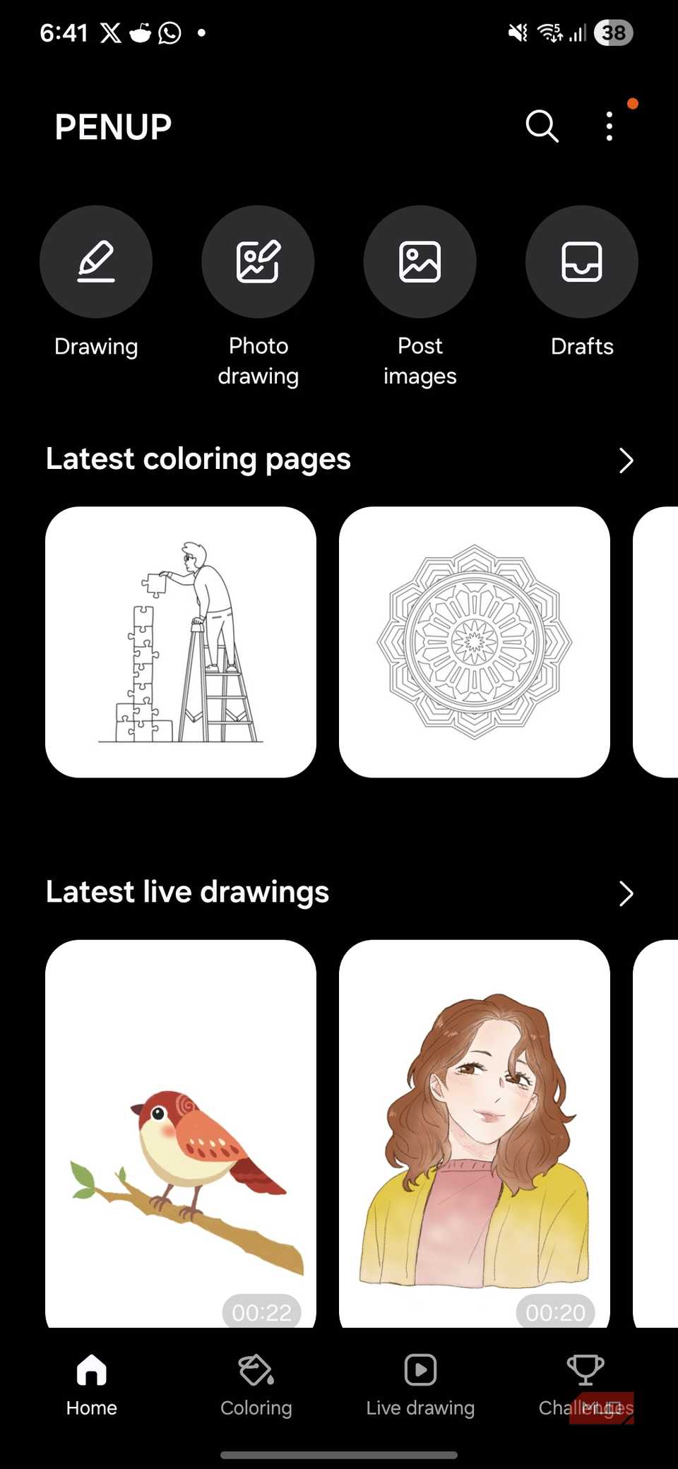 PENUP en el teléfono Galaxy